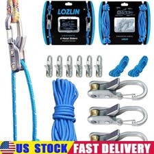 6 Hooks Rope with Roller Tensioner Lock Buckle Tie Down Rope Cargo Tightening  