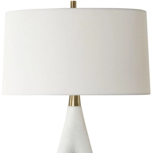 Uttermost 30387 Promenade Table Lamp White Rice Stone and Antique Brass - Picture 5 of 7