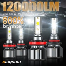 4PC 9005 H11 LED Headlight Bulbs For Chevy Silverado 1500 2500 2007-2015 Bright