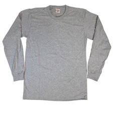 Supreme Long Sleeve T Shirt Mens M Gray Made in USA Boxy Streetwear