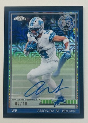 2026  Amon-Ra St. Brown Topps 35th Anniversary Black Mojo Auto 2/10   Clean
