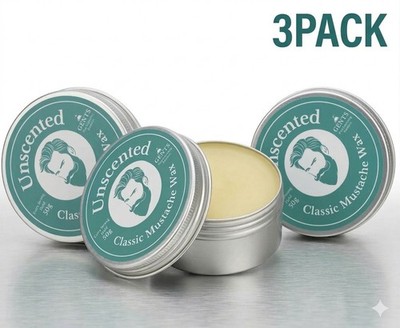 G.B.S Mustache Styling Grooming Wax Strong Hold Fragrance Free 1.7oz-3 Pack