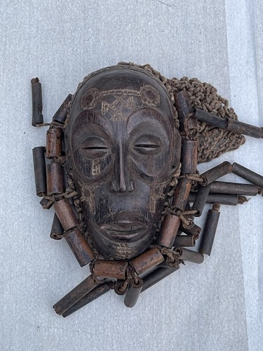 African Tribal Wooden Mask - Dreads - Vintage