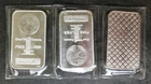 Three HM 1oz Silver Walker Bars in Plastic
