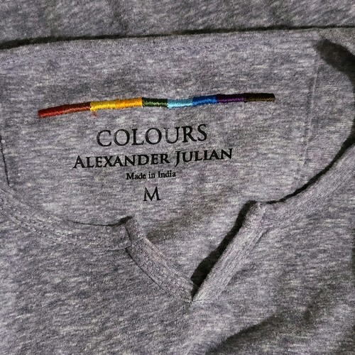 COLOURS Alexander Julian S/S Split V T-Shirt Heathered Purple Men's size MEDIUM - Picture 8 of 11