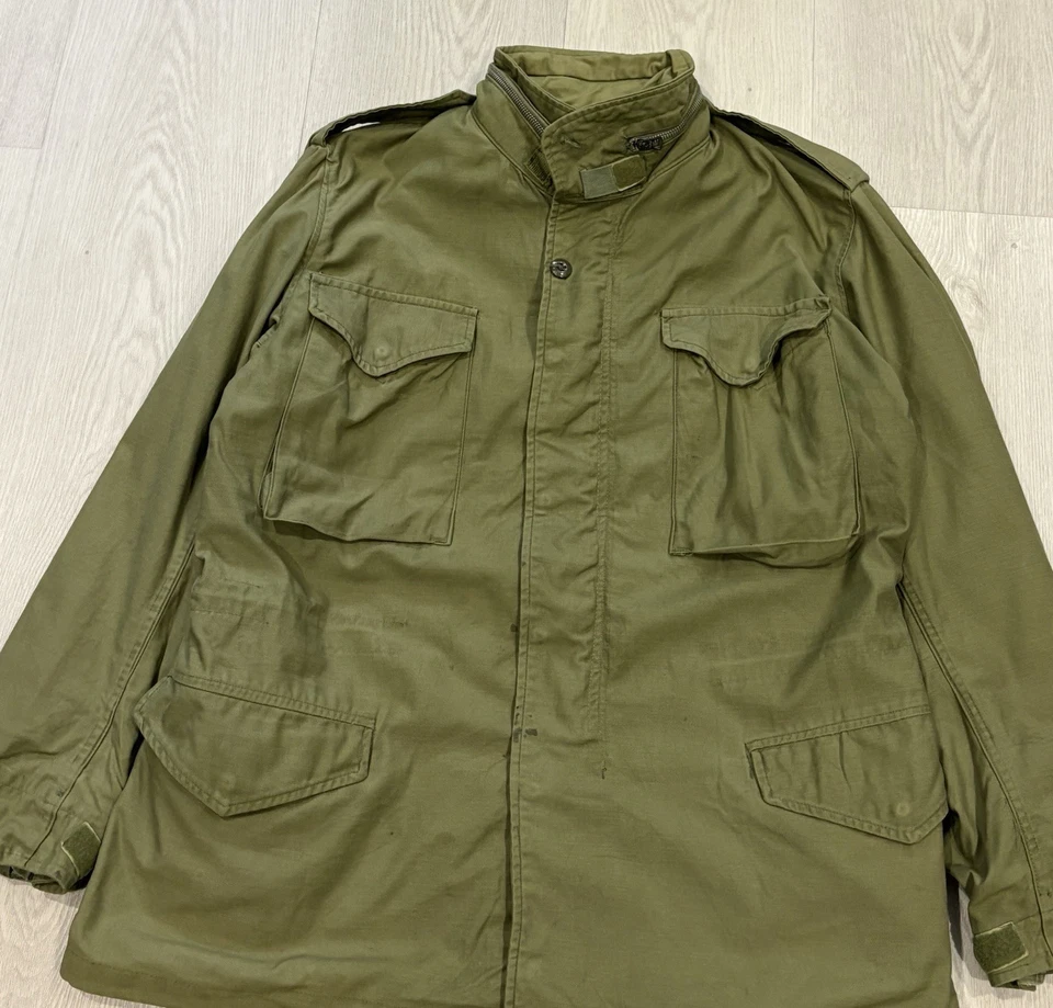 Vintage US Army M-65 Field Jacket Coat Cold Weather OG-107 Vietnam 60s Medium - Image 3 of 4