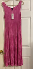NWT 378 Eileen Fisher Tulip Crushed Silk F/L Tiered Dress Large