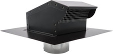 RDP Rooftop Exhaust Vent Cap with Damper and Bottom Extension 4 Inch, Black 