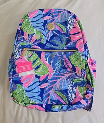 NWT Lilly Pulitzer Backpack Blue Grotto Beleaf NWT Lilly Pulitzer Sport Large Polyester | Mercari main image 4