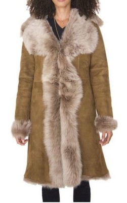 Infinity Leather Toscana Sheepskin Suede Trench Coat Size XL