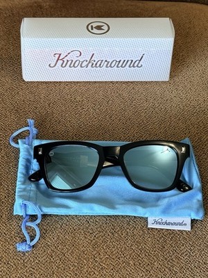 Knockaround Glossy Black/Snow Opal Polarized Sun Glasses -Seventy Nines- NEW