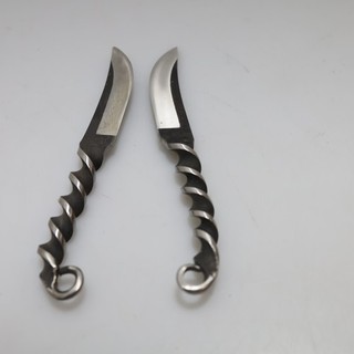 2 x geschmiedete Kuriose Herbertz Gürtelmesser Neuwertig 10/22 cm