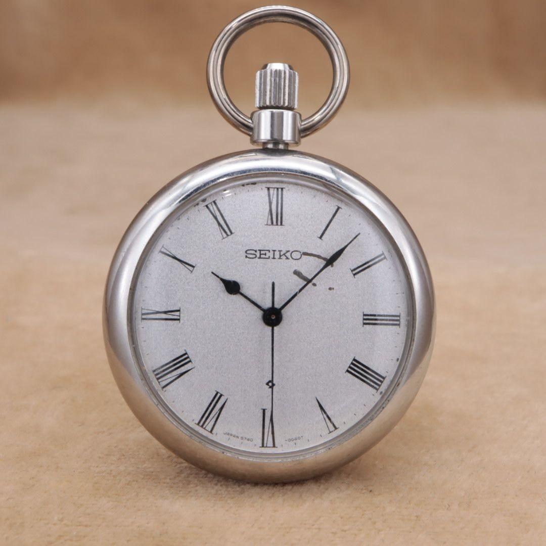 Seiko Lord Marvel 5740-0080 Pocket Watch Silver Vintage Mechanical image 3
