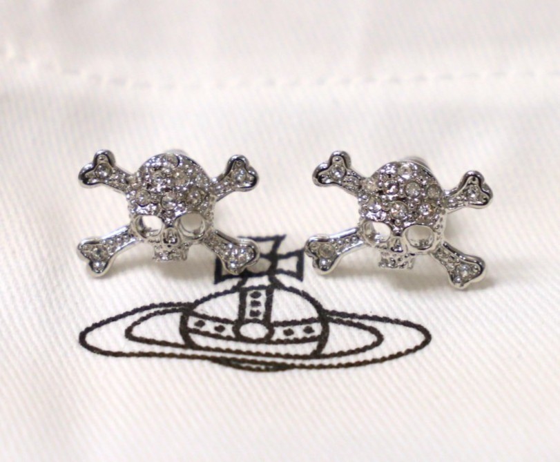 Vivienne Westwood Silver Skull and Crossbones Stud Earrings | eBay