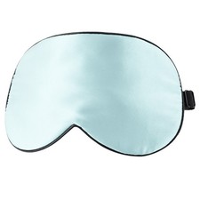 Natural Silk Sleep Mask Blackout Eye Mask with Elastic Straps Light Blue