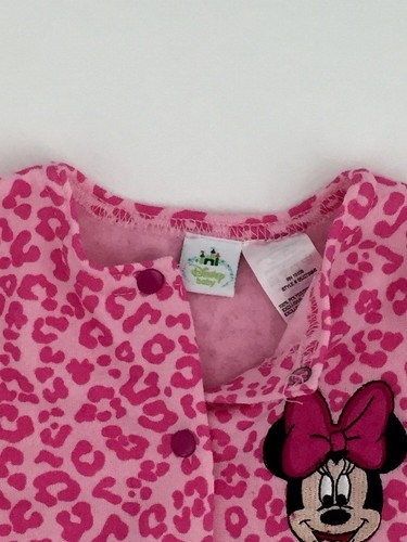 Minnie Mouse 2 Piece Pink Button Down Sweatshirt With Black Footed Pants Outfit - Picture 5 of 7