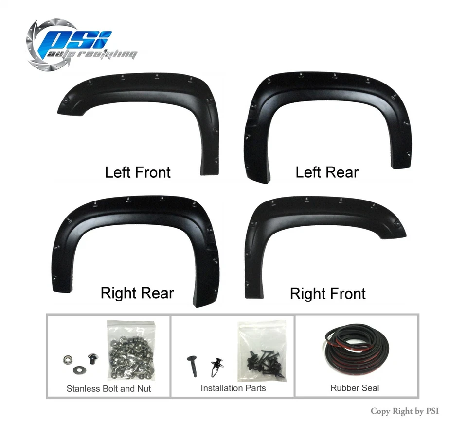 Paintable Pop-Out Bolt Style Fender Flares Fits Suburban 1500 07-14 2500 07-11 - Image 2 of 2