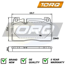 Brake Pads Set Front Torq Fits Audi Q5 Porsche Macan 2.0 TDi 3.0 D 3.6