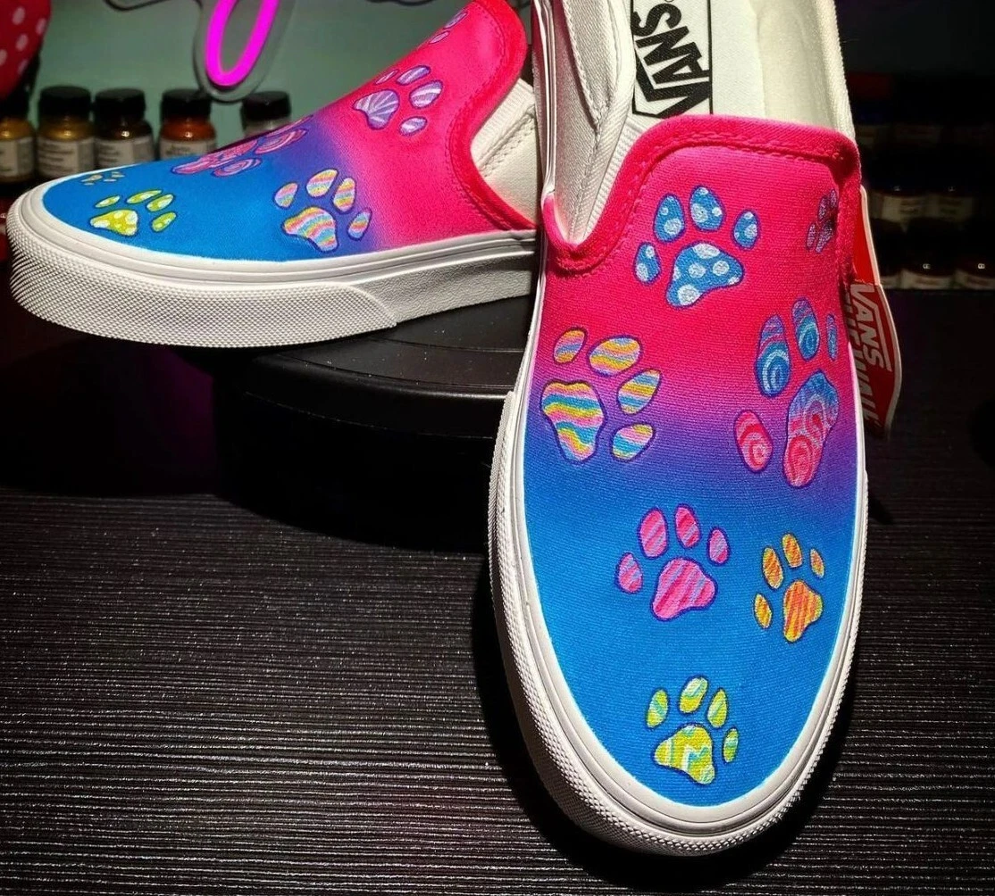 Custom dog vans shoes top