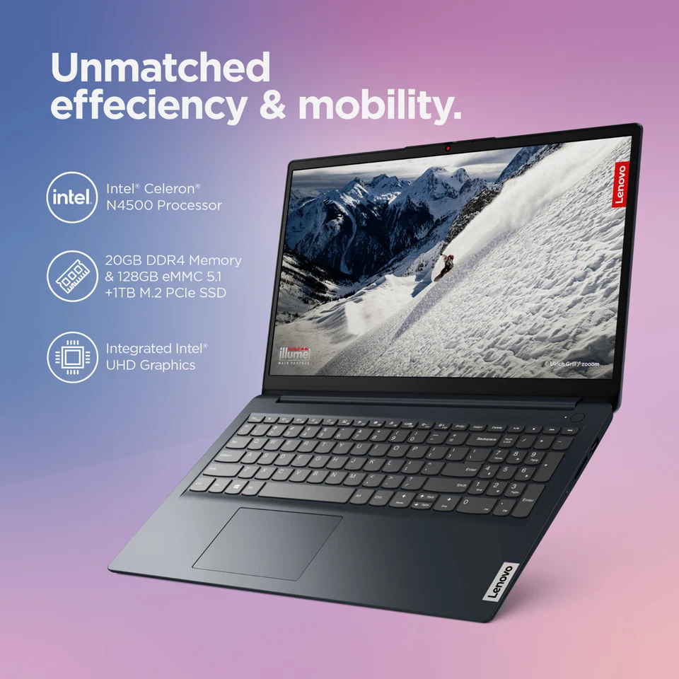 2025 Lenovo IdeaPad Laptop 15.6" Intel Dual-Core, 20GB RAM 1TB SSD, 1-Yr MS 365 - Image 4 of 4