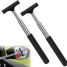 2 Pcs Car Mirror Wiper, 38.6in Handle Side Mirror Squeegee, Mini Squeegee for Ra