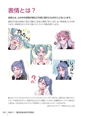 MCBN628 UGX Book How to draw girls' facial expressions gestures