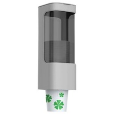Wall-Mount Cup Dispenser for 3-5oz Cups Grey with Paste for Home Office Hospital