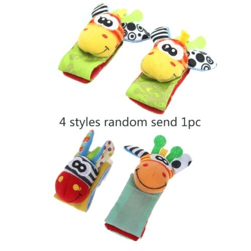 Infant Baby Kids Hand Wrist Bells Foot Sock Rattles Soft New - Picture 1 of 8