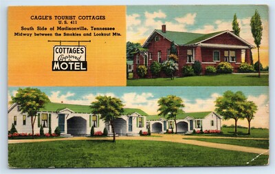 Postcard Cagle's Tourist Cottages US 411, Madisonville, TN linen