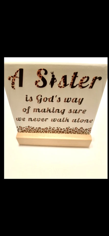 Regalo de cerámica "Una hermana es la manera de Dios de asegurarse de que nunca caminemos solas" Foto 2 de 3