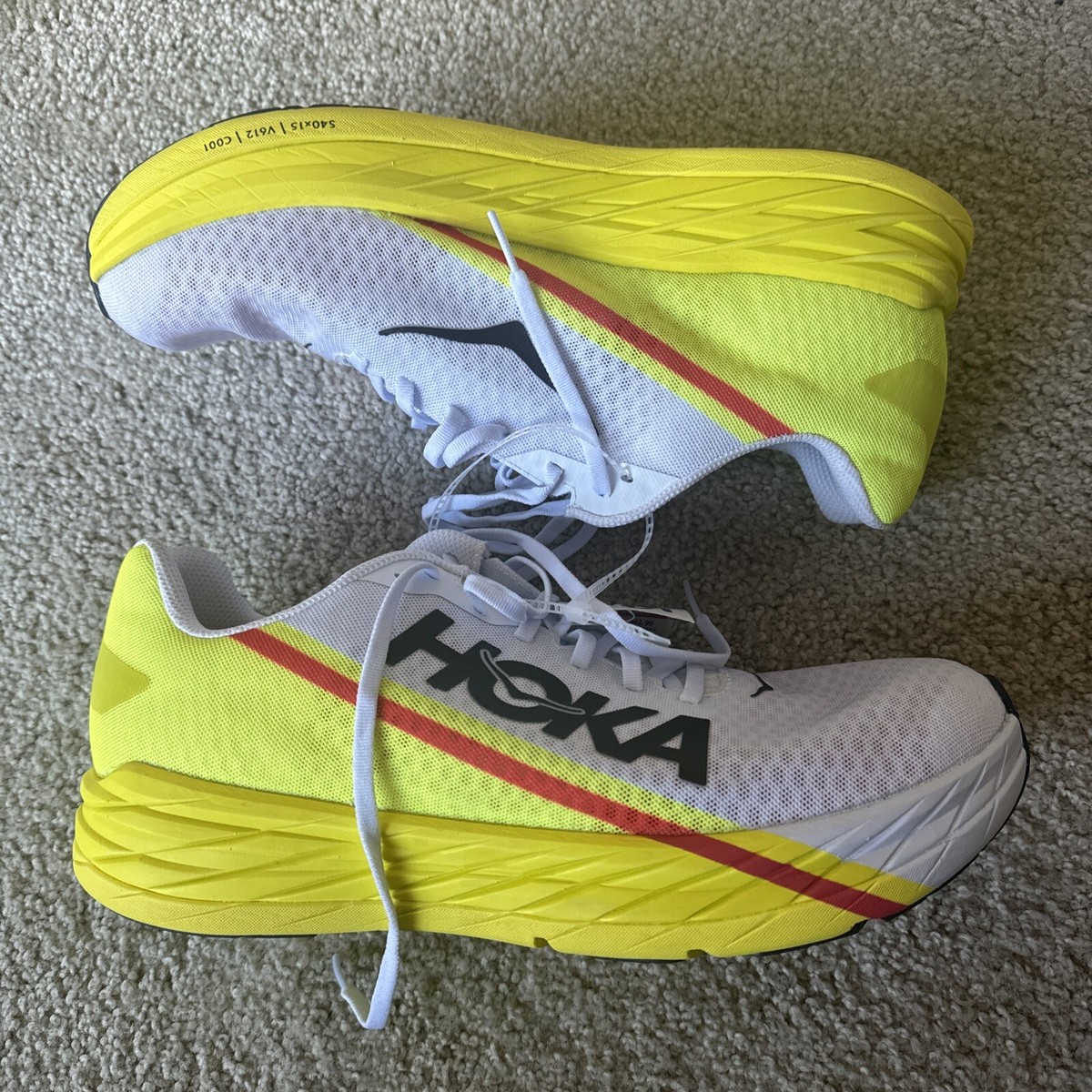 Hoka One One Mens Rocket X Carbon Plated Running Shoes Neon  display picture 3