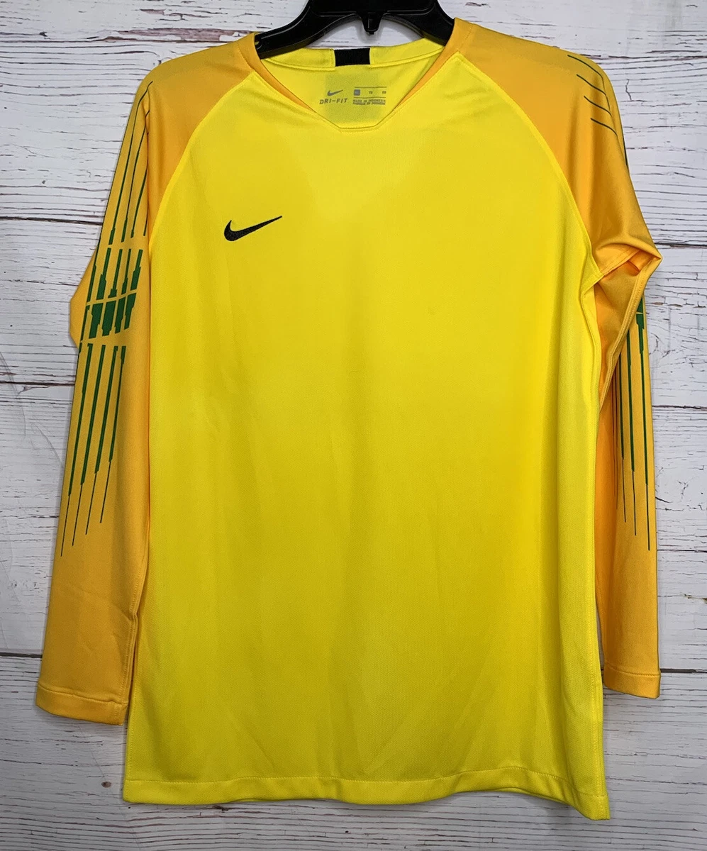 NIKE BREATHE Youth Dri Fit Yellow Green Stripes Soccer Jersey Shirt NWT 80