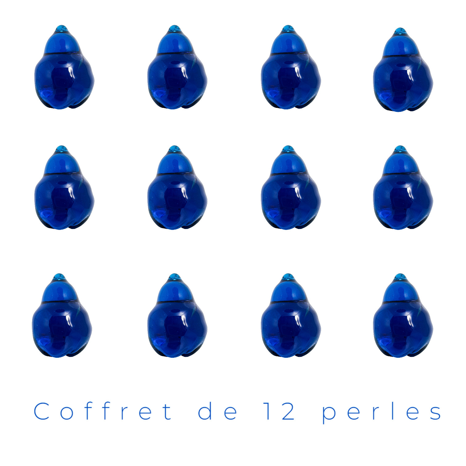 Perles poires en verre bleu azur 4x6cm pour raviver une décoration intérieure terne