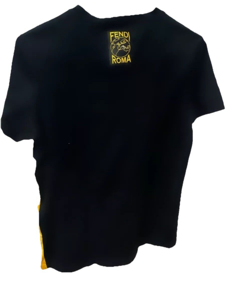 イタリア製 FENDI maglia ロゴ Tシャツ サイズ38 M ブラック黒 イタリア製 FENDI maglia ロゴ Tシャツ サイズ38 M ブラック黒