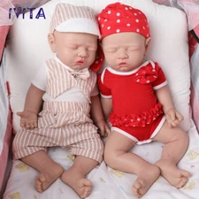IVITA 17" Eyes Closed Silicone Reborn Baby Boy And Girl Sleeping Silicone Doll