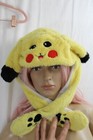 Unisex Yellow Faux Fur Pokeman Rave Hat Log Trailing Paws