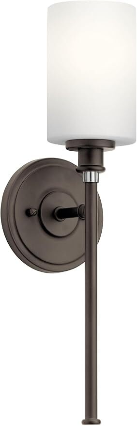 Kichler Bronze Joelson 5 Inch Single Light Bathroom Wall Sconce 45921