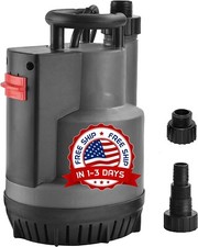 Bomba De Aguas Sumergible Acero Pl stica 1/2 HP 2500GPH Profundo Con Interruptor