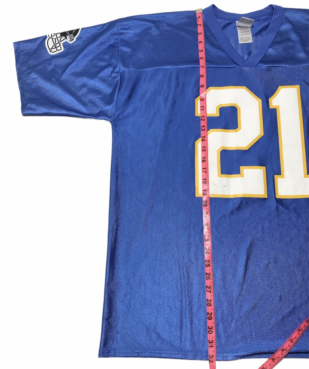 NFL Chargers Tomnlinson #21 Jersey Men's Short Sleeve Blue V Neck