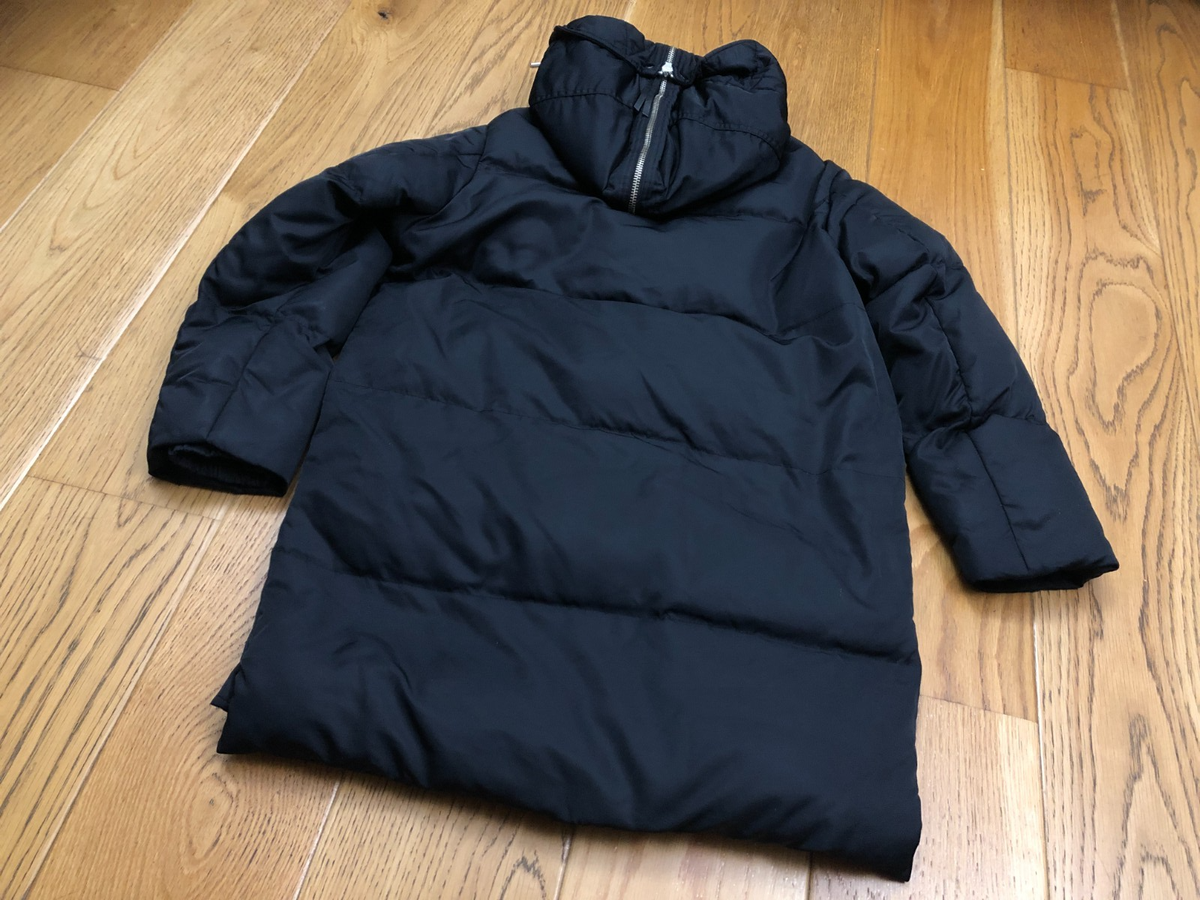 ALLSAINTS WOMEN KAYLA PUFFER JACKET SMALL DARK BLUE OVERSIZED HOODED PARKA  STYLE - Main Image