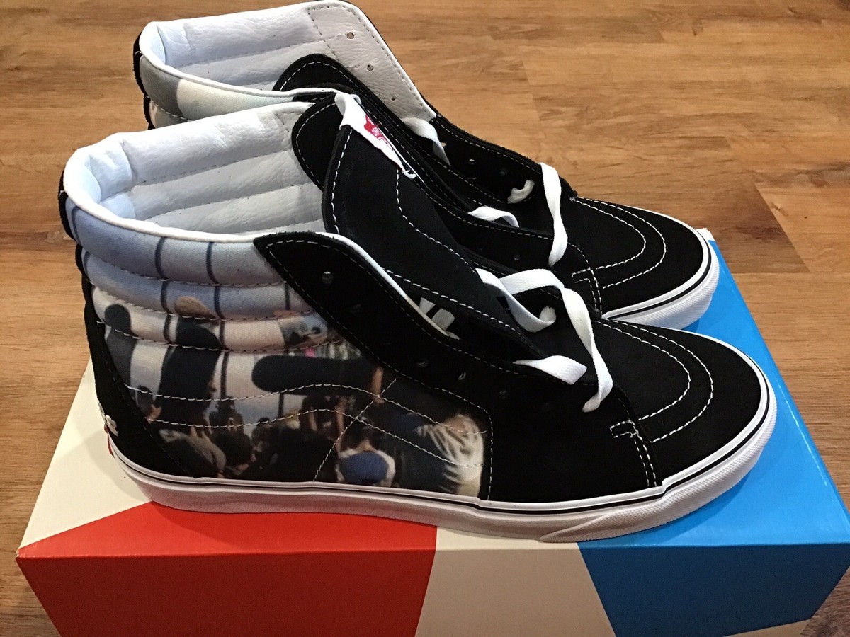VANS X MOCA フランシス スターク スケハイ スニーカー USモデル Vans x Moca Men's Frances Stark Sk8-Hi Black Canvas Suede