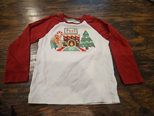 NWT Gymboree Embroidered Boys Gingerbread Man Christmas Long Sleeve Shirt - Sz 6
