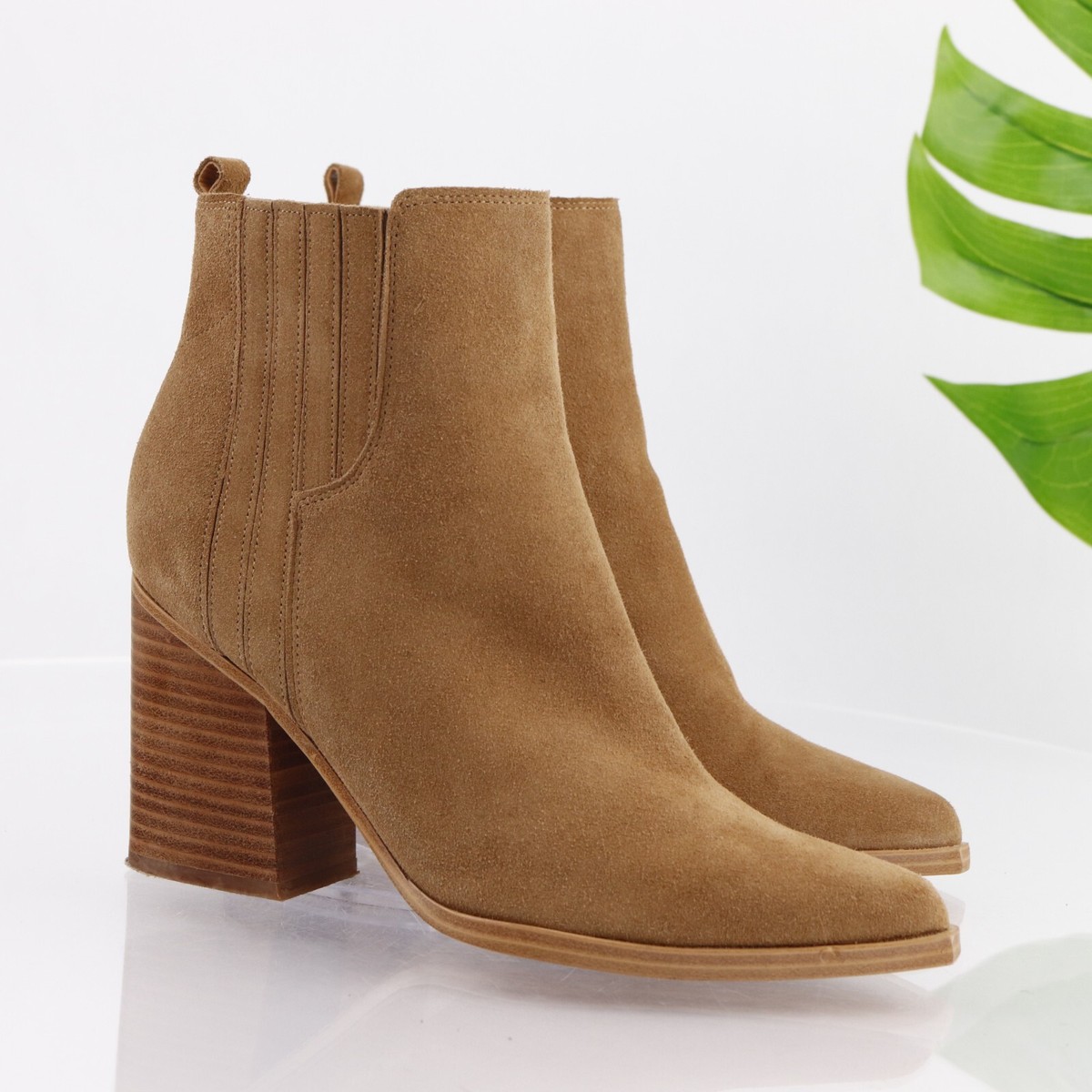 Marc Fisher Womens Oshay Boot Size 9.5 Camel Tan Suede Block Heel