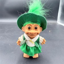 Russ Berrie Troll Doll St. Patrick's Day Lucky Leprechaun Green Hair 5"