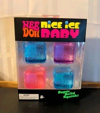 NeeDoh Nice Ice Baby 4 pack Nee Doh Mini Cube Pink Blue Purple Free Fast Ship   