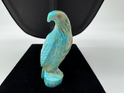 Vtg Zuni Hand Carved Eagle Fetish Turquoise Of The Six Directions Culture