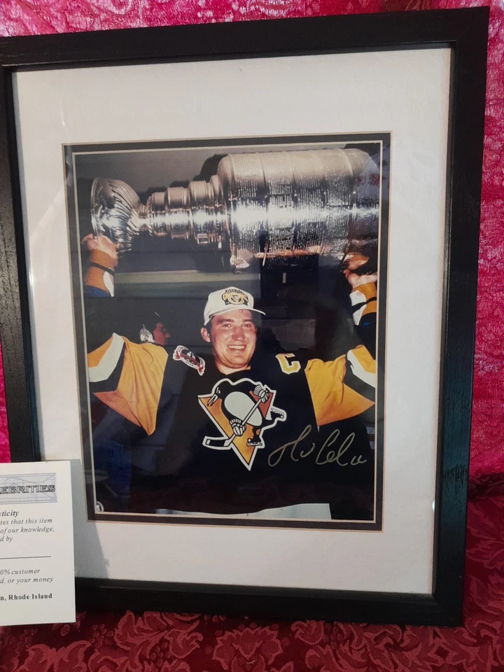 Imagen Autógrafa Oficial de Mario Lemieux 8x10 Firmada por la NHL 90 1991 Copa Stanley Certificado de Autenticidad Foto 2 de 4