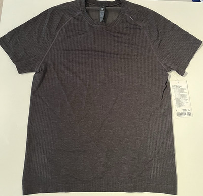 lululemon Metal Vent Tech Herren T-Shirt M grau schwarz atmungsaktiv Slim fit