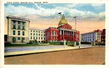 State House, Beacon Hill, Boston, Massachusetts, Tichnor Bros. Inc., Postcard