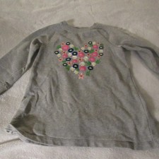 Mini Boden Gray Heart Sweatshirt Size 4-5Y